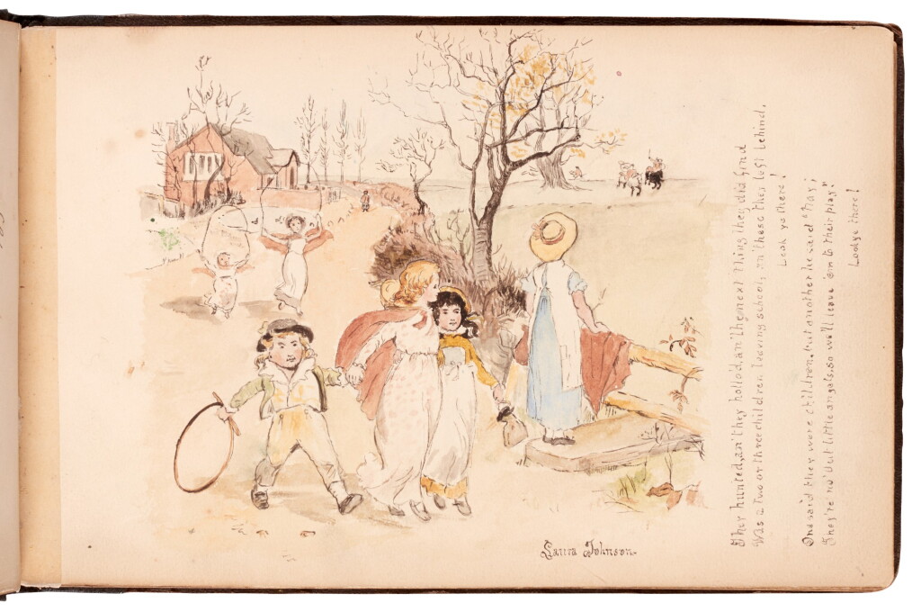 View full screen - View 1 of Lot 89. Laura Knight | Album including five pages of watercolours and sketches by her, 1891.