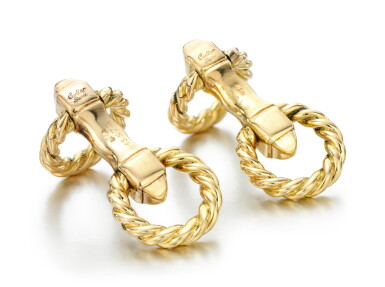 View full screen - View 1 of Lot 70. PAIR OF CUFFLINKS, CARTIER, 1950S.
