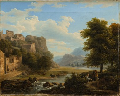 View full screen - View 1 of Lot 54. River landscape; Landscape with a cattle | Paysage à la rivière ; Paysage au troupeau.