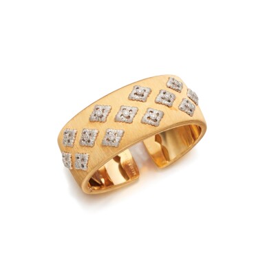 View full screen - View 1 of Lot 226. Gold and Diamond Cuff-Bracelet.
