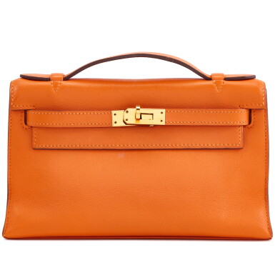Orange H Swift Kelly Pochette Gold Hardware, 2010