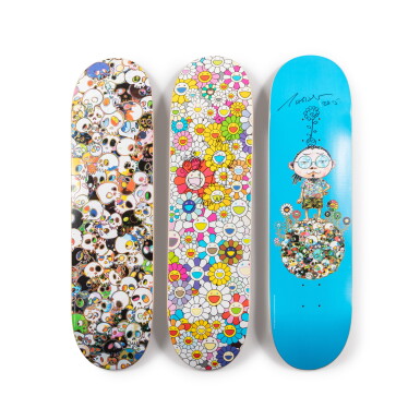 View full screen - View 1 of Lot 776. Takashi Murakami Signed | Vault by Vans x Takashi Murakami Skateboard Set, 2015.