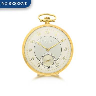 View full screen - View 1 of Lot 32. VACHERON CONSTANTIN | A YELLOW GOLD OPEN FACED WATCH, CIRCA 1930.