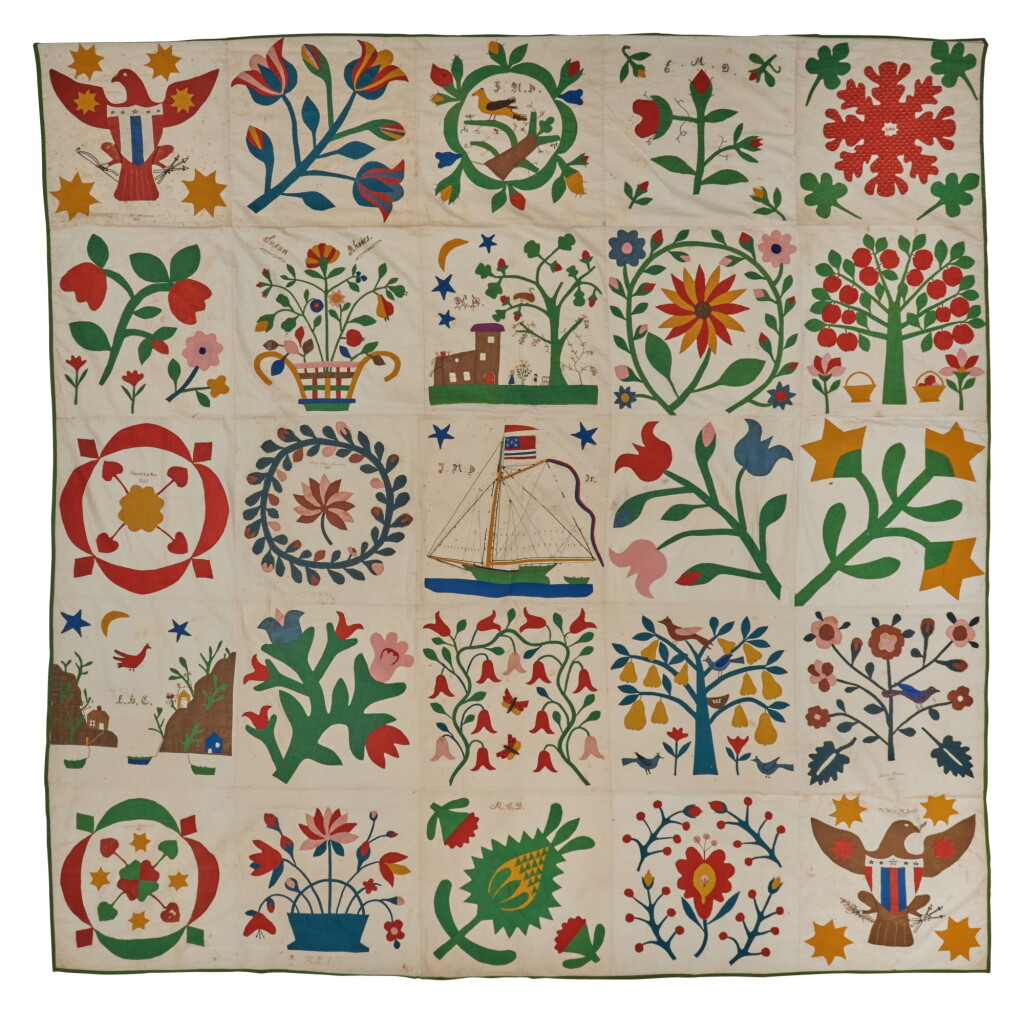 View full screen - View 1 of Lot 50. An Album Quilt, Rockland County, New York, Circa 1860.