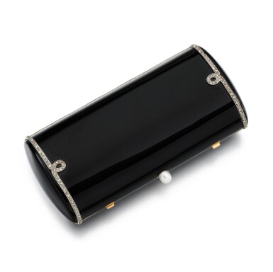 View full screen - View 1 of Lot 83. Enamel, pearl and diamond compact, circa 1920.