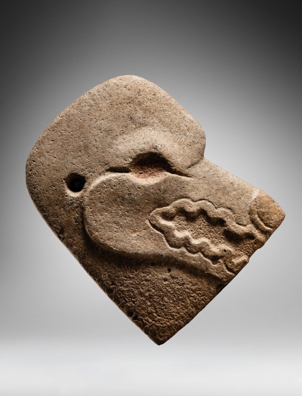 View full screen - View 1 of Lot 22. Maya Stone Effigy Hacha.