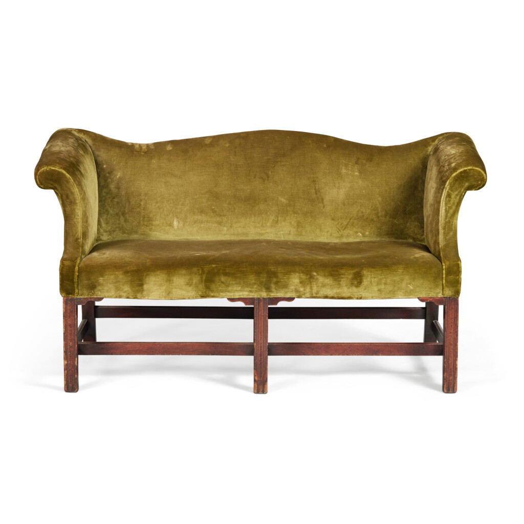 View full screen - View 1 of Lot 144. A George III Mahogany Small Sofa.
