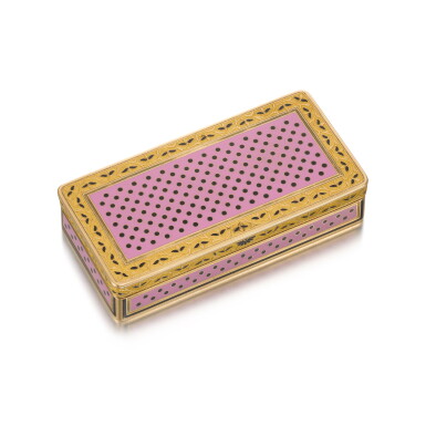View full screen - View 1 of Lot 15. A two-colour gold and enamel snuff box, Etienne-Lucien Blerzy, Paris, circa 1800.
