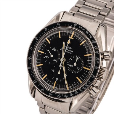 View full screen - View 1 of Lot 15. OMEGA | Speedmaster Professional, Ref. 145.012, A Stainless Steel Chronograph Wristwatch with Bracelet, Circa 1967.