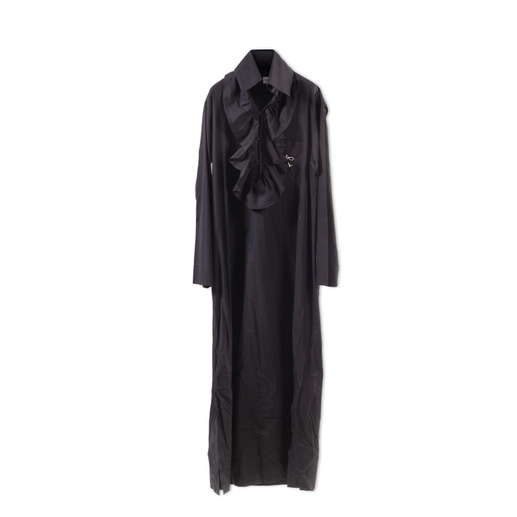 View full screen - View 1 of Lot 71. Long Black Nightgown with Ruffle.