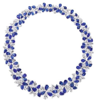 View full screen - View 1 of Lot 46. GRAFF | SAPPHIRE AND DIAMOND NECKLACE 格拉夫 | 藍寶石配鑽石項鏈.