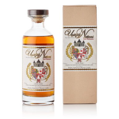 View full screen - View 1 of Lot 9303. Uniting Nations Pure Malt 2nd Release 50.0 abv NV (1 BT70).