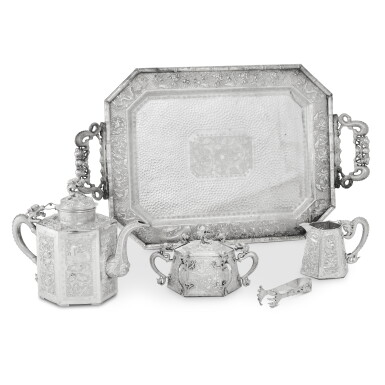 View full screen - View 1 of Lot 244. A Chinese Export silver tea service, Tu Mao Xing, Jiangxi Province, late 19th century.