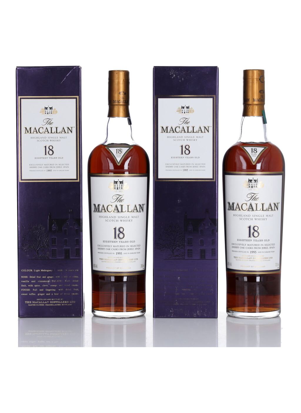 View full screen - View 1 of Lot 26. The Macallan 18 Year Old Sherry Oak 43.0 abv 1995 (2 Bottles 70cl).