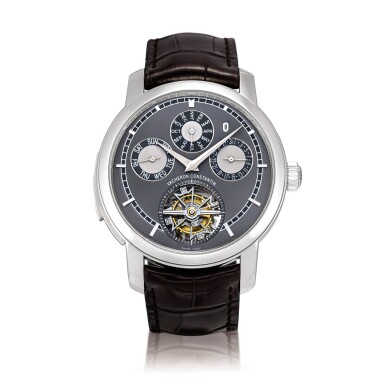 View full screen - View 1 of Lot 2103. Vacheron Constantin | Traditionnelle, Reference 80172, A platinum tourbillon perpetual calendar minute repeating wristwatch, Circa 2016 | 江詩丹頓 | Traditionnelle 型號80172 鉑金陀飛輪萬年曆三問腕錶,約2016年製.