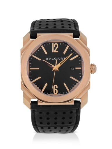 View full screen - View 1 of Lot 38. BULGARI | OCTO, REFERENCE BGO P 41 G, PINK GOLD WRISTWATCH WITH DATE, CIRCA 2012.