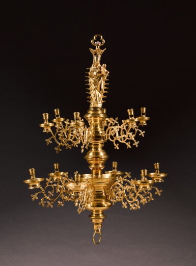 View full screen - View 1 of Lot 225. Spindle Chandelier with the Virgin and Child.
