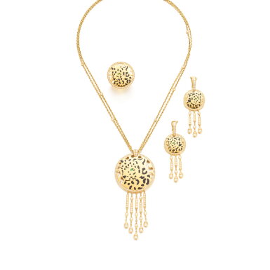 View full screen - View 1 of Lot 707. Gold, gem set and diamond parure, 'Panthère'.
