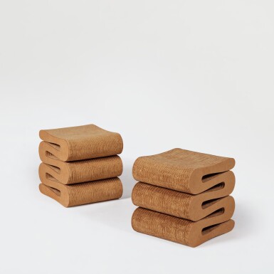 View full screen - View 1 of Lot 143. Pair of "Wiggle" Stools.