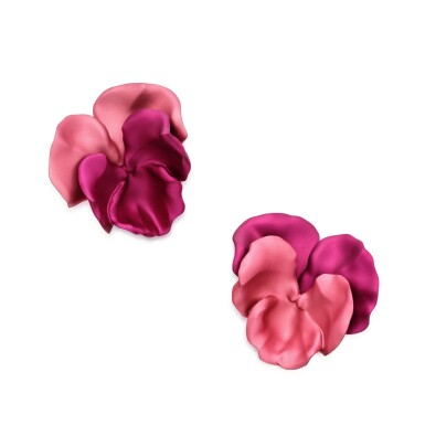 View full screen - View 1 of Lot 156. Pair of Aluminum 'Pansy' Earclips, Paris.
