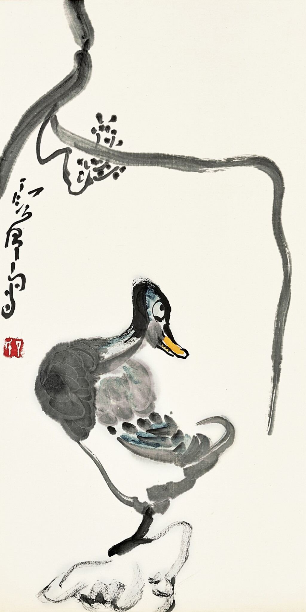 View full screen - View 1 of Lot 3110. 丁衍庸 Ding Yanyong | 蘆花水鴨 Duck on Rock.