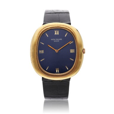 View full screen - View 1 of Lot 143. Reference 3589 Ellipse | A yellow gold oval wristwatch, Circa 1975.