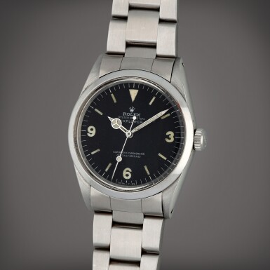View full screen - View 1 of Lot 291. Explorer, Reference 1016 | A stainless steel wristwatch with bracelet | Circa 1967.