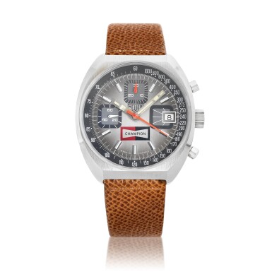 View full screen - View 1 of Lot 9352. Heuer | Champion, Reference 1614, A stainless steel chronograph wristwatch with date, Circa 1970 | 豪雅 | Champion 型號1614 精鋼計時腕錶,備日期顯示,約1970年製.