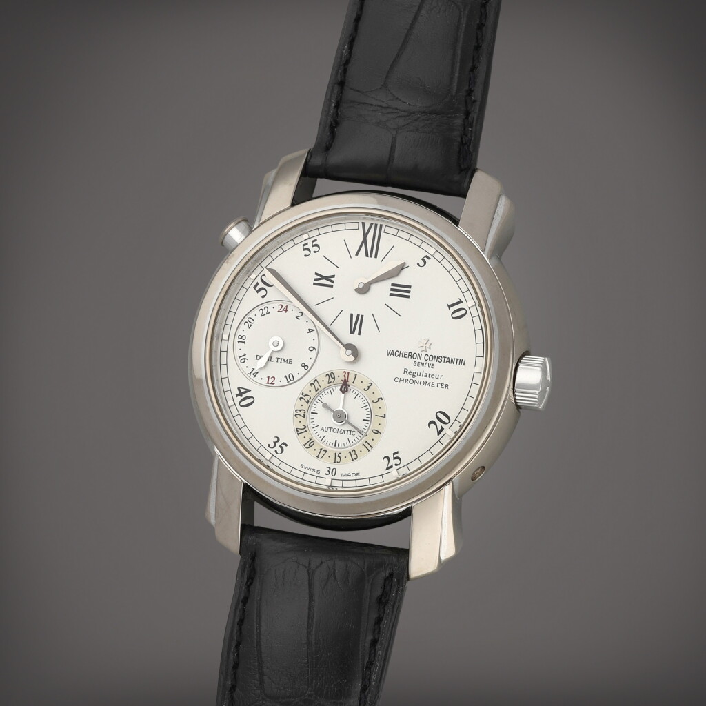 View full screen - View 1 of Lot 24. Malte Régulateur, Reference 42005/000G | A white gold dual time zone wristwatch with date, 24 hour indication and regulator dial | Circa 2002.