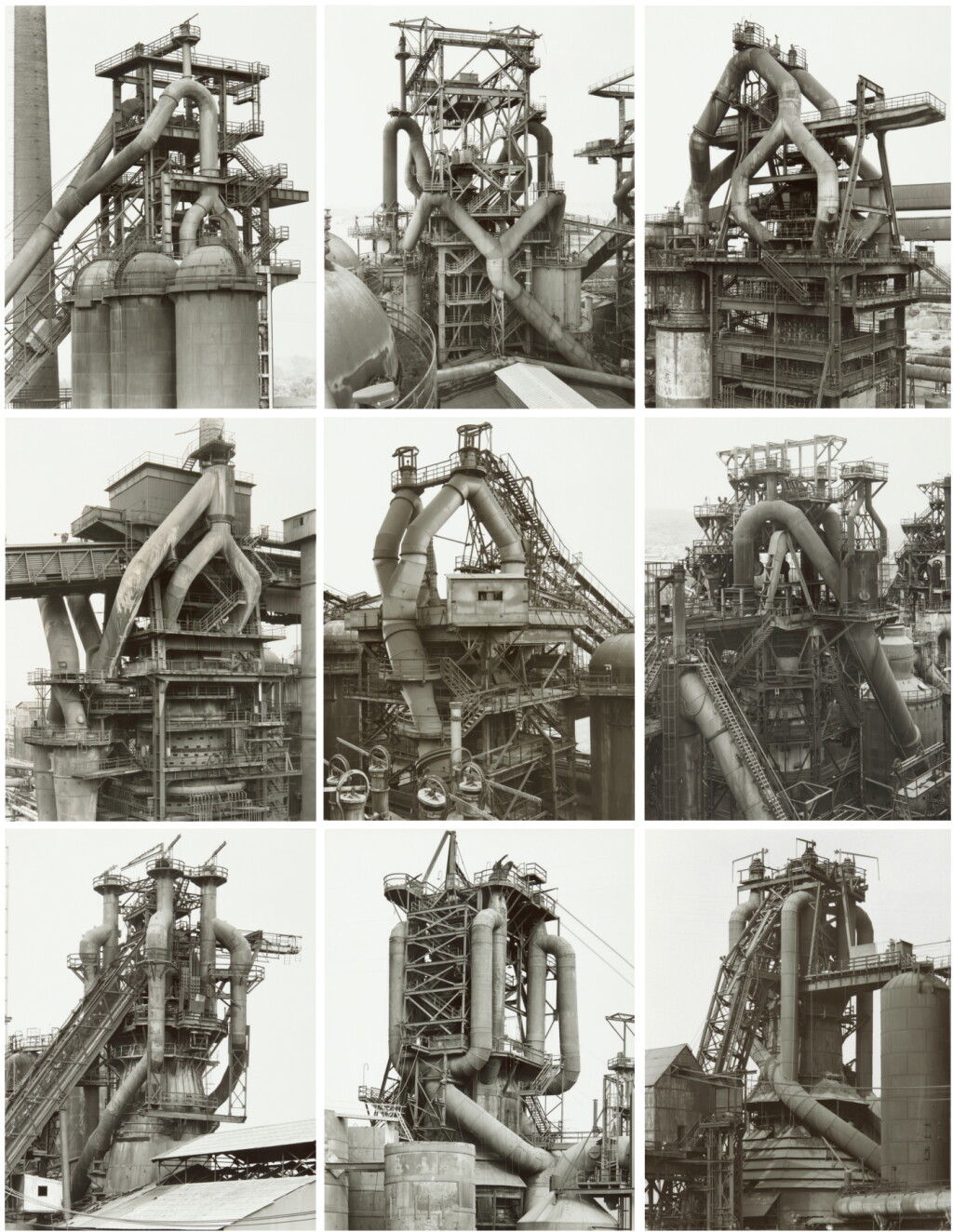 View full screen - View 1 of Lot 21. BERND AND HILLA BECHER | 'BLAST FURNACE HEADS B'.