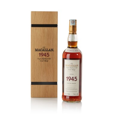 View full screen - View 1 of Lot 40. The Macallan Fine & Rare 56 Year Old 51.5 abv 1945 .