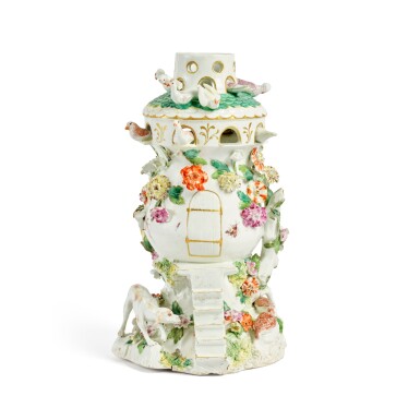 View full screen - View 1 of Lot 13. A Derby Dovecote Pastille Burner, Circa 1765.
