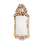 A South German carved polychrome-painted mirror, probably Bayreuth, circa 1750-1760