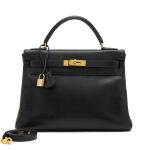 Black Clemence Retourne Kelly 32 Gold Hardware, 1995