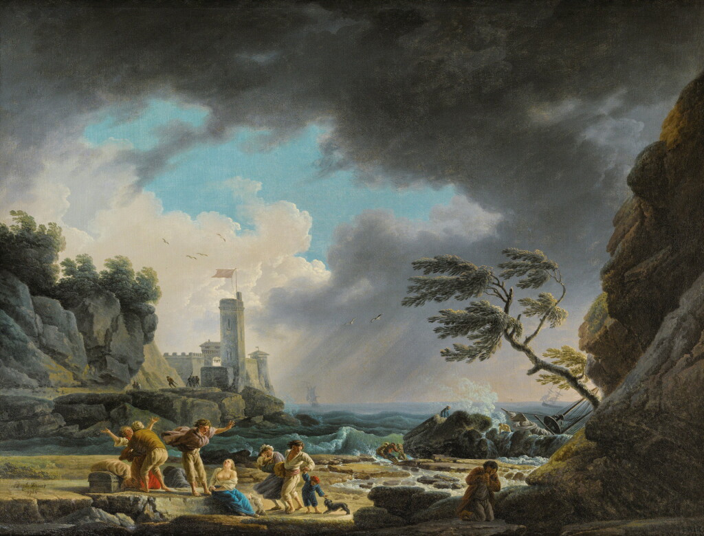 View full screen - View 1 of Lot 82. JOSEPH VERNET AND STUDIO | A STORM NEAR A ROCKY COAST.