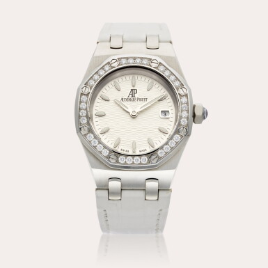 View full screen - View 1 of Lot 359. Lady Royal Oak | A stainless steel and diamond-set wristwatch with date, Circa 2010.