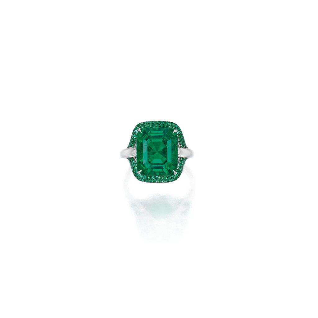 View full screen - View 1 of Lot 425. EMERALD AND DIAMOND RING, MARTIN KATZ | 祖母綠配鑽石戒指,Martin Katz.