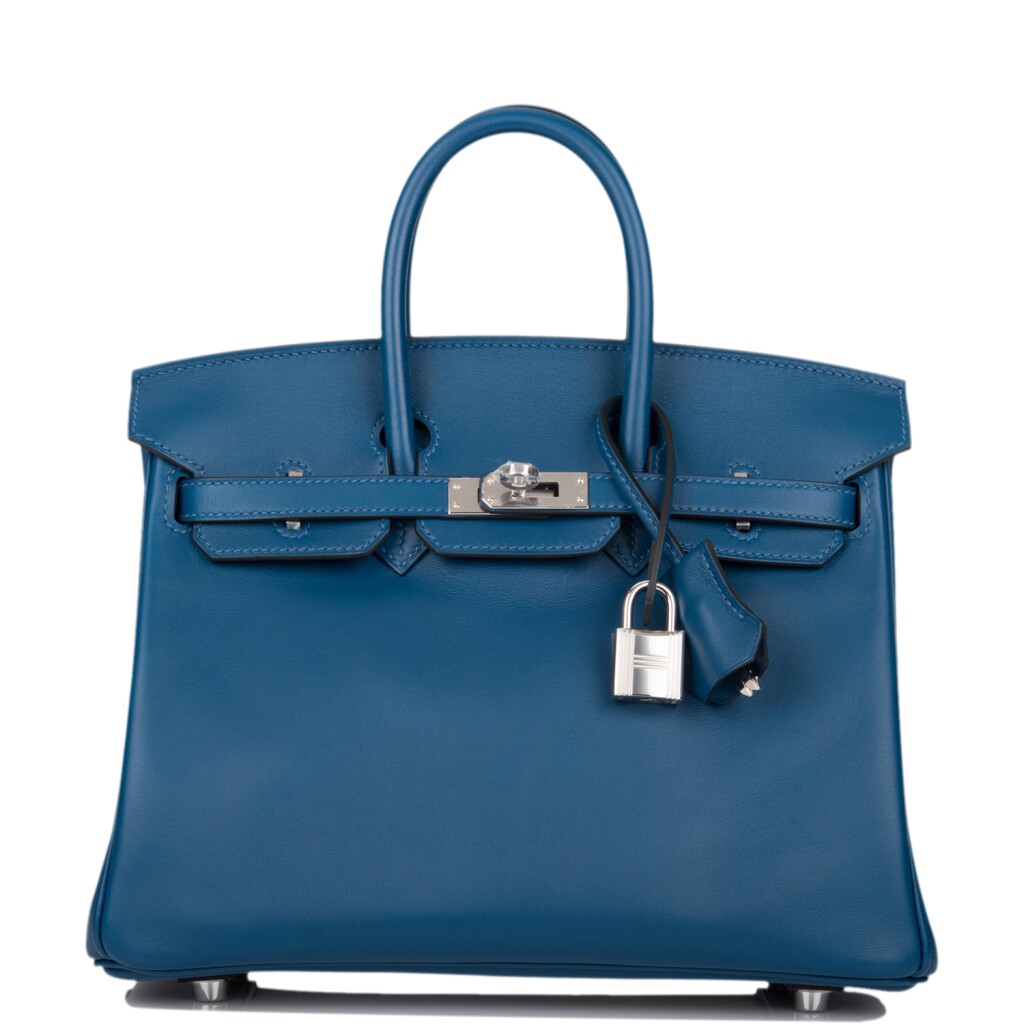 全萤幕检视 - 查看8HERMÈS | DEEP BLUE BIRKIN 25CM OF SWIFT LEATHER WITH PALLADIUM HARDWARE的1
