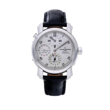 View full screen - View 1 of Lot 149. Reference 42005 Malte Regulateur, A white gold automatic dual time wristwatch with date and regulator dial, Circa 2005.