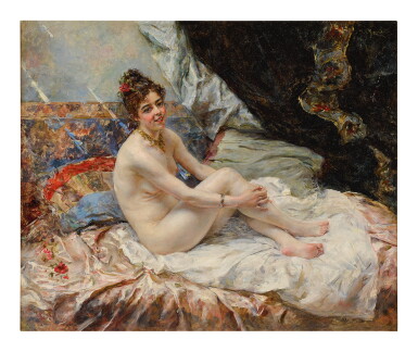 View full screen - View 1 of Lot 42. EDUARDO LEÓN GARRIDO | NUDE IN A LIGHT-FILLED BOUDOIR .