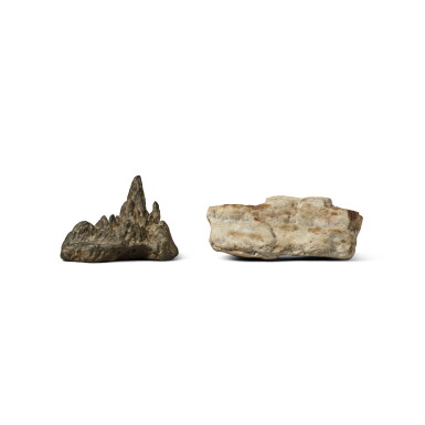 View full screen - View 1 of Lot 680. Two scholar's rocks | 供石兩件.