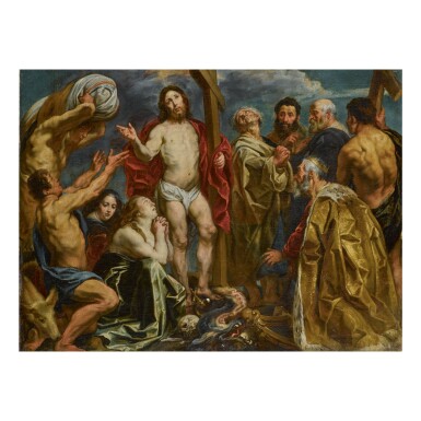 View full screen - View 1 of Lot 145. JACOB JORDAENS | CHRIST TRIUMPHANT AMONG THE NINE PENITENTS.