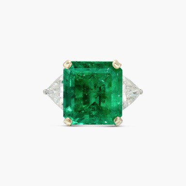 View full screen - View 1 of Lot 798. Emerald and Diamond Ring .