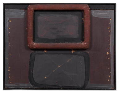 View full screen - View 1 of Lot 107. Rectangle rouge collé sur carton.