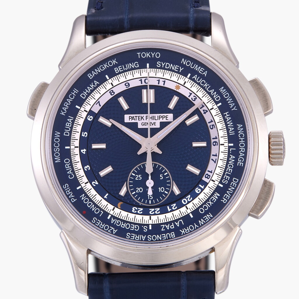 View full screen - View 1 of Lot 282. World Time Chronograph, Reference 5930G-010 | A white gold world time flyback chronograph wristwatch | Circa 2022.