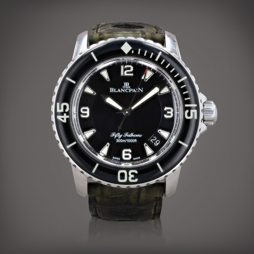 View full screen - View 1 of Lot 474. Fifty Fathoms, reference 5015.1130.52 Montre bracelet en acier avec date | Stainless steel wristwatch with date Vers 2010 | Circa 2010.