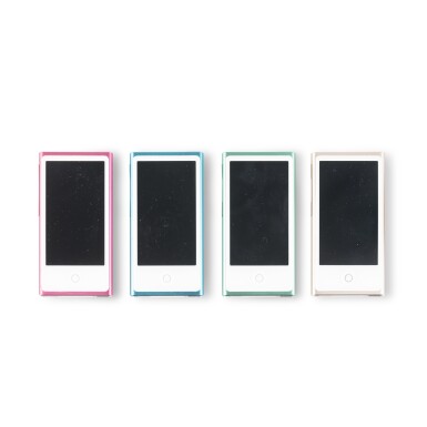 View full screen - View 1 of Lot 25. A set of four Apple ipod Nano, 7th generation (2012).