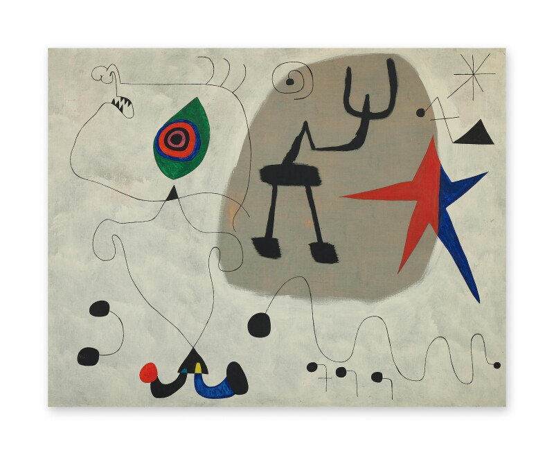 Joan Miró, Femme, étoiles, 1945