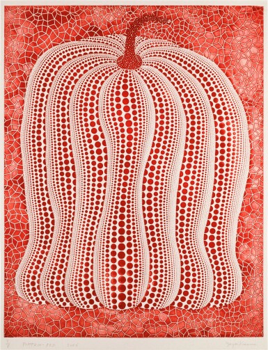 View full screen - View 1 of Lot 9. YAYOI KUSAMA | PUMPKIN - RED.