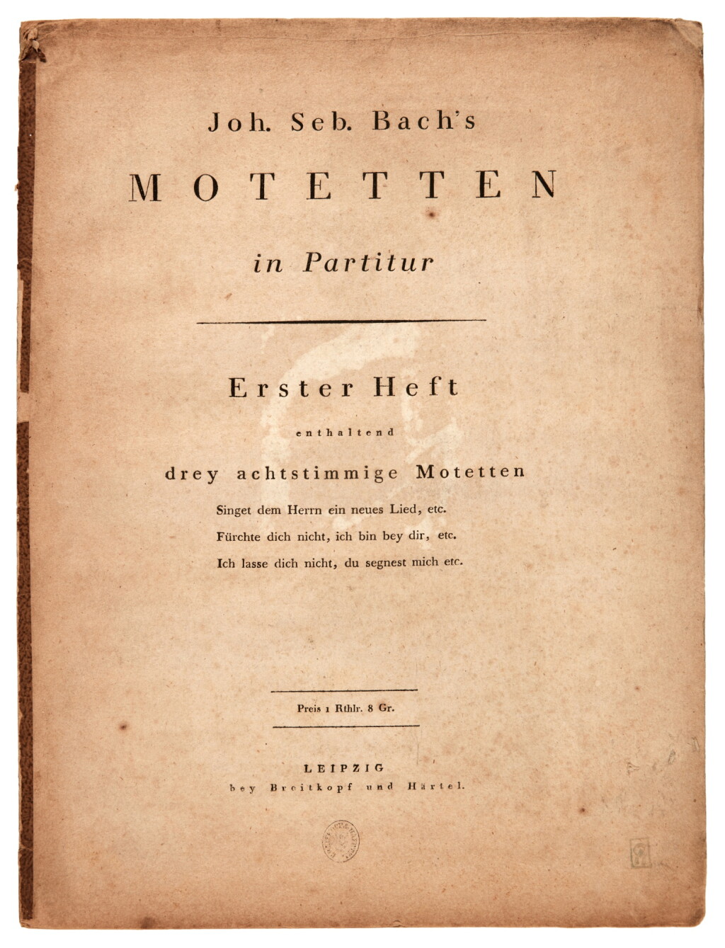 View full screen - View 1 of Lot 9. J.S. Bach. Four first and early editions, including of the "St. John Passion", first half of the nineteenth century.